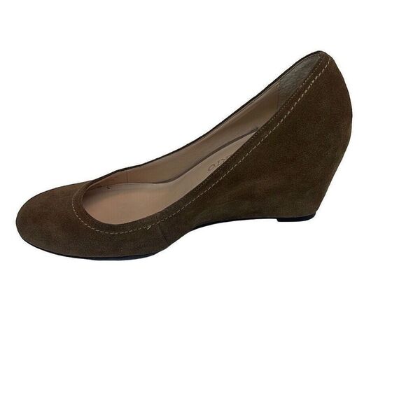 Franco Sarto Wedge Shoe Comfort Womens 7 Zaina Tan Suede Slip On Round Toe - Picture 7 of 9